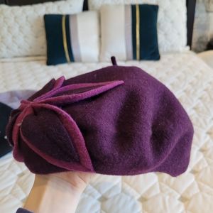 Women's parkhurst winter wool beret/tam/hat in purple